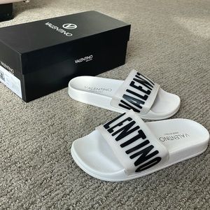 Valentino white slides size 36